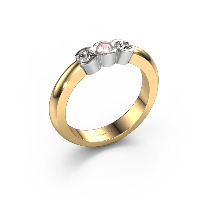 Ring Lotte 3 585 gold morganite champagne 3 mm