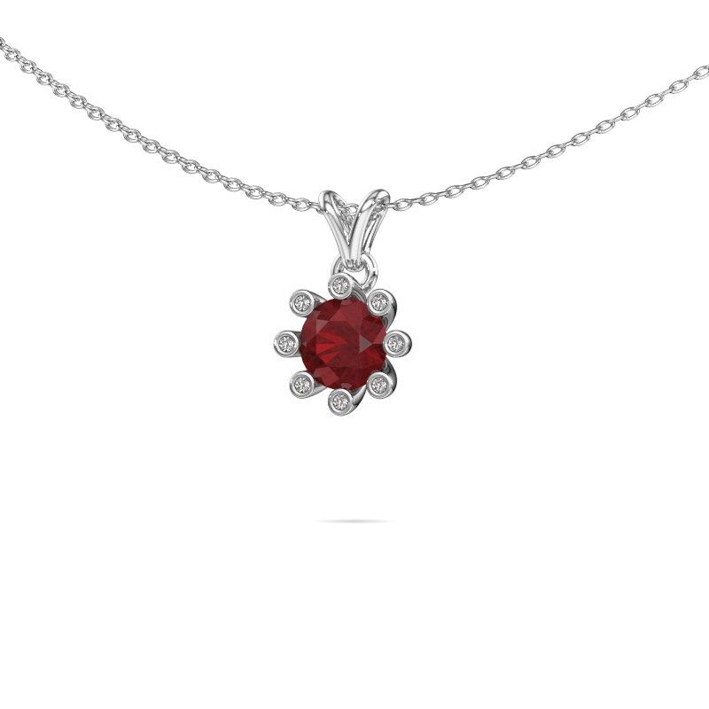 Pendentif Carola 3 950 platine rubis 6 mm