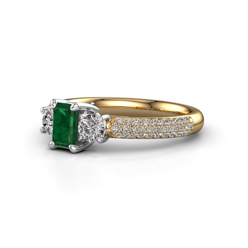 Image of Engagement Ring Marielle Eme<br/>585 gold<br/>Emerald 6x4 mm