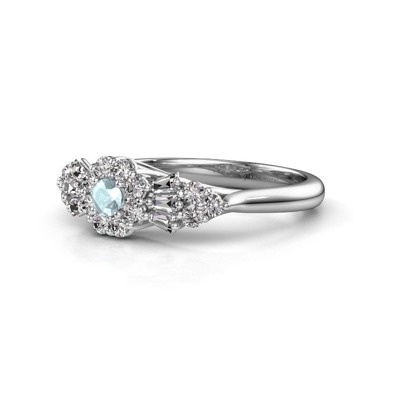 Image of Engagement ring Carisha 950 platinum aquamarine 3 mm