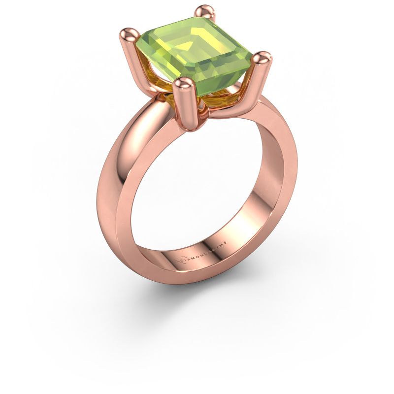 Ring Clelia EME 585 rose gold peridot 10x8 mm
