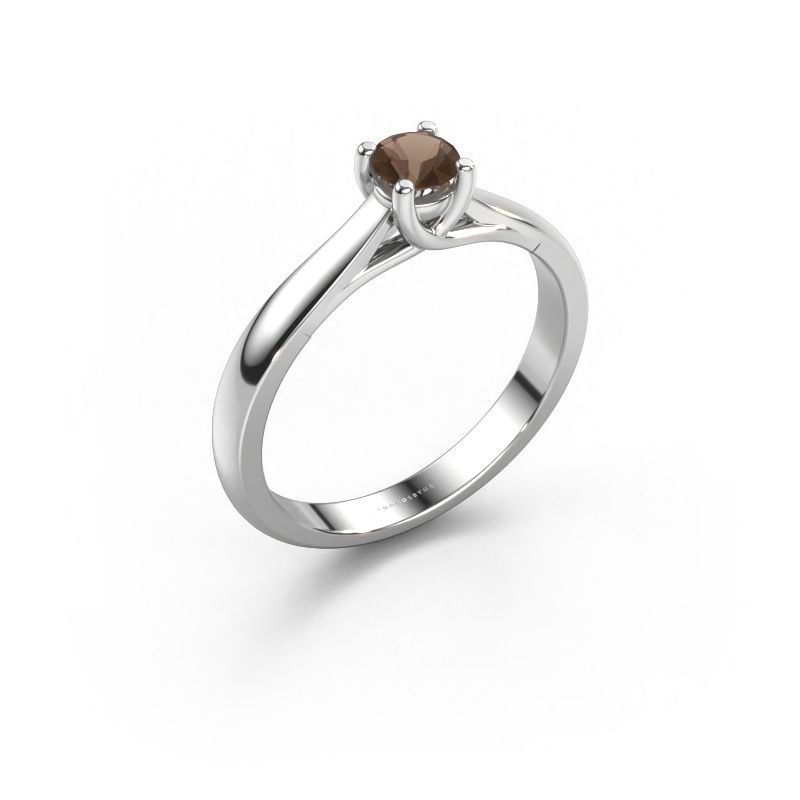 Verlobungsring Mia 1 950 Platin Rauchquarz 4 mm