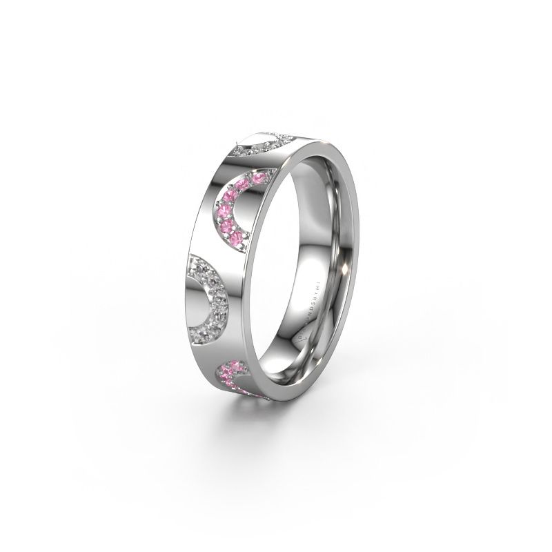 Wedding ring WH0136L15BP 950 platinum pink sapphire ±5 x 2 mm