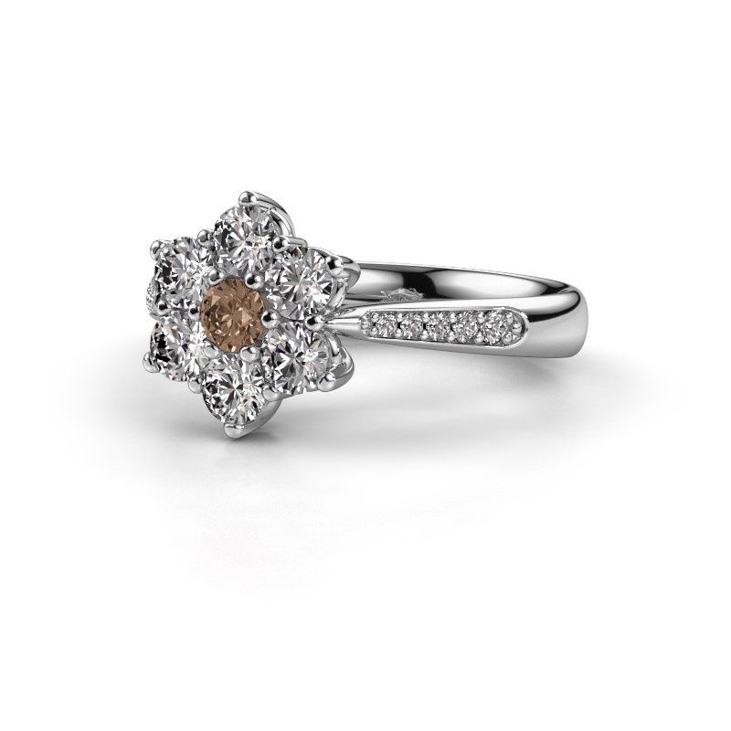 Afbeelding van Verlovingsring Chantal 2 585 witgoud bruine diamant 0.10 crt