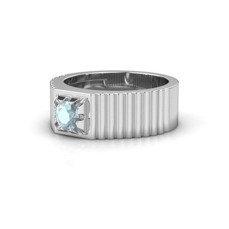 Image of Pinky ring Elias 925 silver aquamarine 5 mm