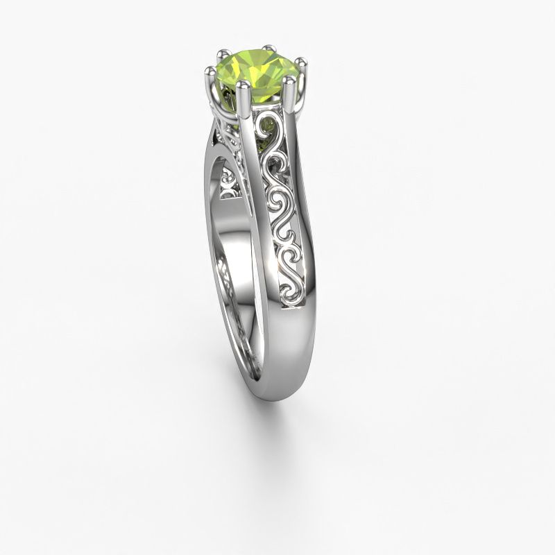 Image of Engagement ring Shan 950 platinum peridot 6 mm