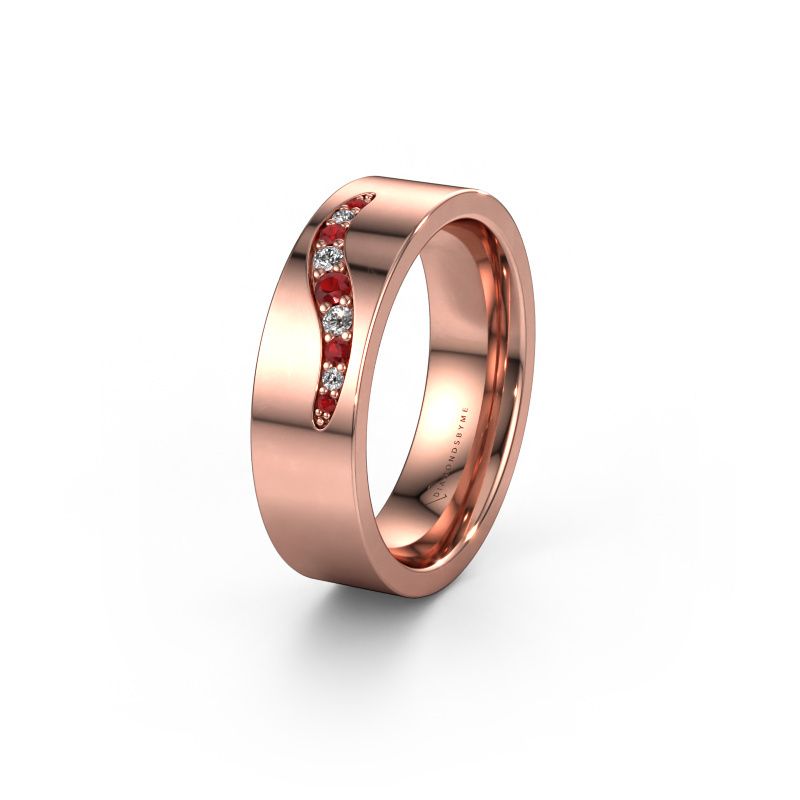 Wedding ring WH2053L16BP 585 rose gold ruby ±6x2 mm