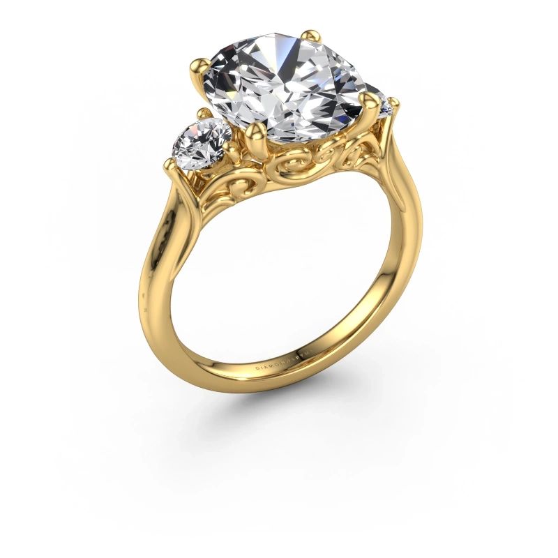 Engagement ring Laurian OVL 585 gold lab grown diamond 5.650 crt
