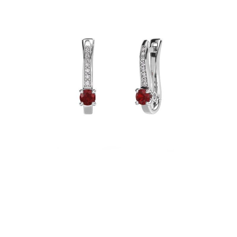 Image of Earrings Valorie 950 platinum ruby 4 mm