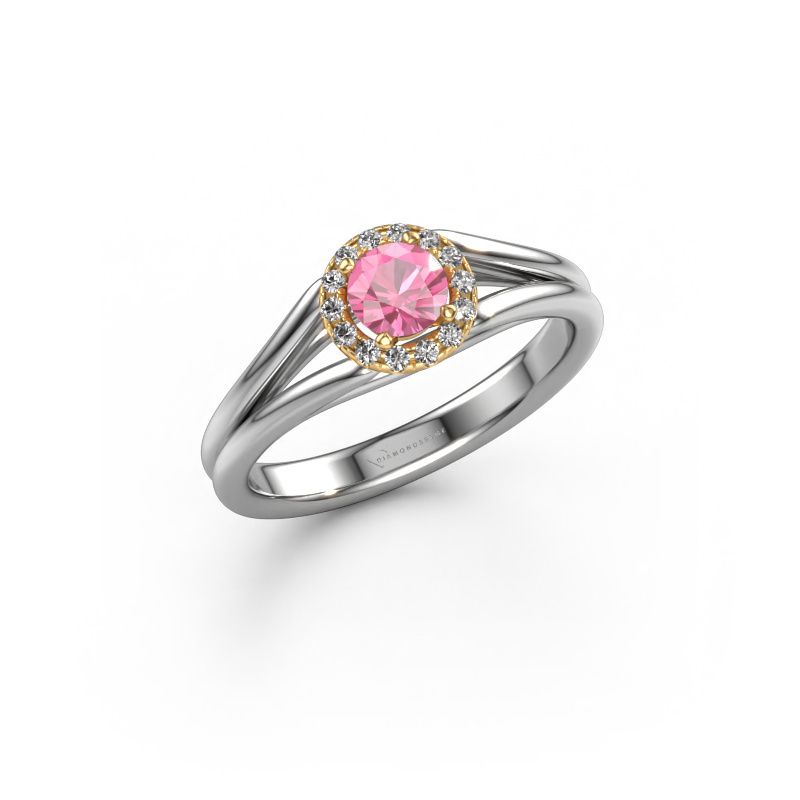 Bague de fiançailles Verla rnd 1 585 or blanc saphir rose 4.7 mm