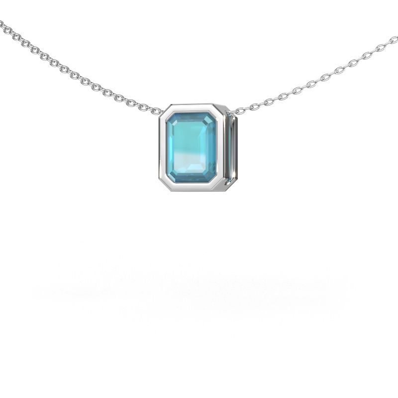 Anhänger Lavon EME 585 Weißgold Blau Topas 8x6 mm