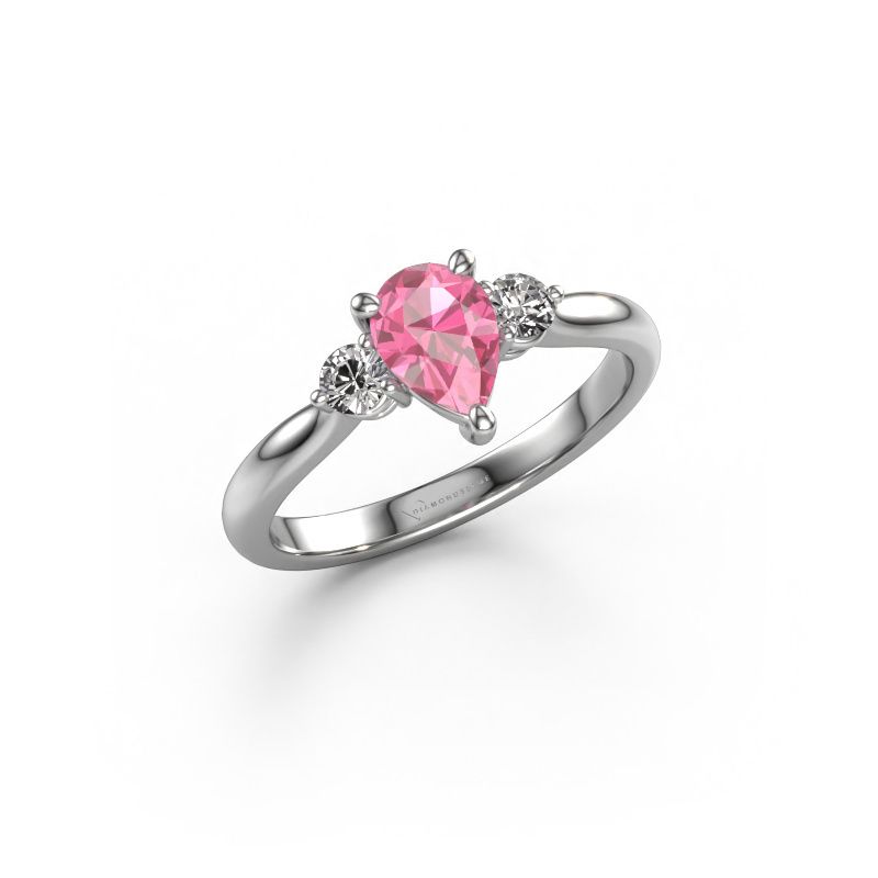 Engagement ring Lieselot PER 950 platinum pink sapphire 7x5 mm