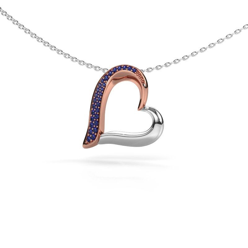 Collier Heart 1 585 or rose saphir 1.2 mm