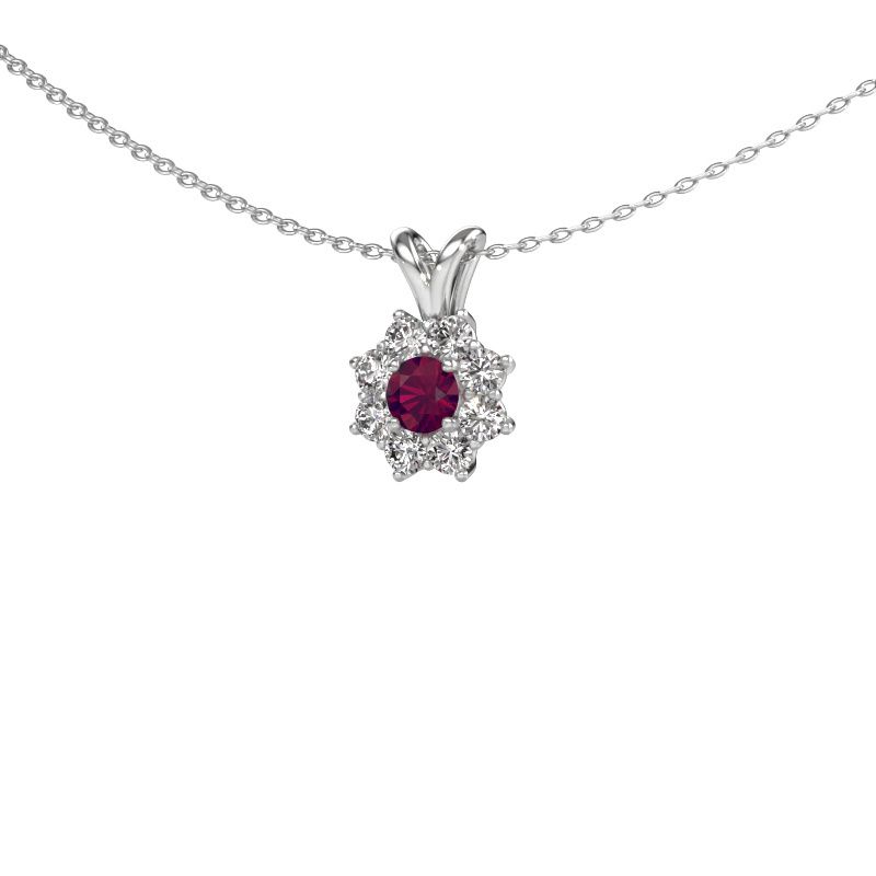 Pendentif Carolyn 585 or blanc rhodolite 4 mm