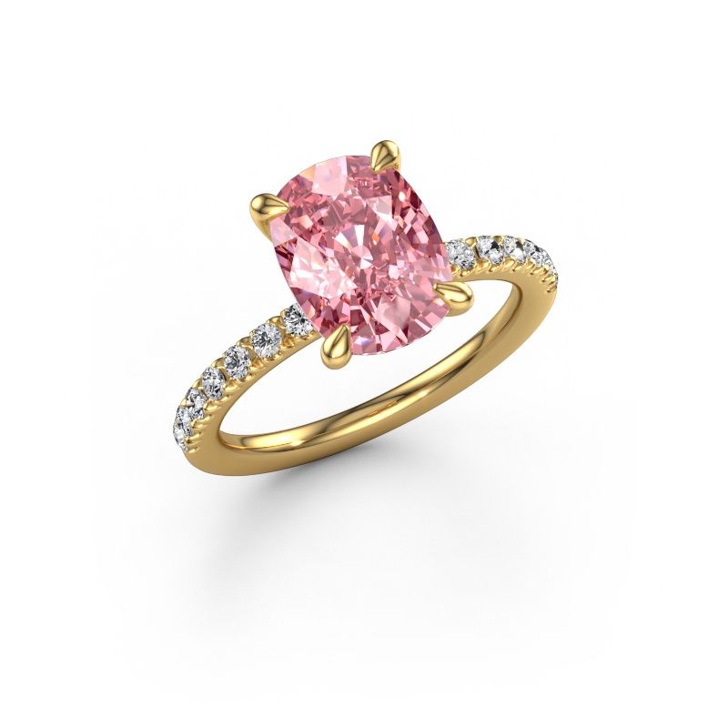 Engagement ring Crystal CSH 2 585 gold pink lab grown diamond 10.2x7.6 mm