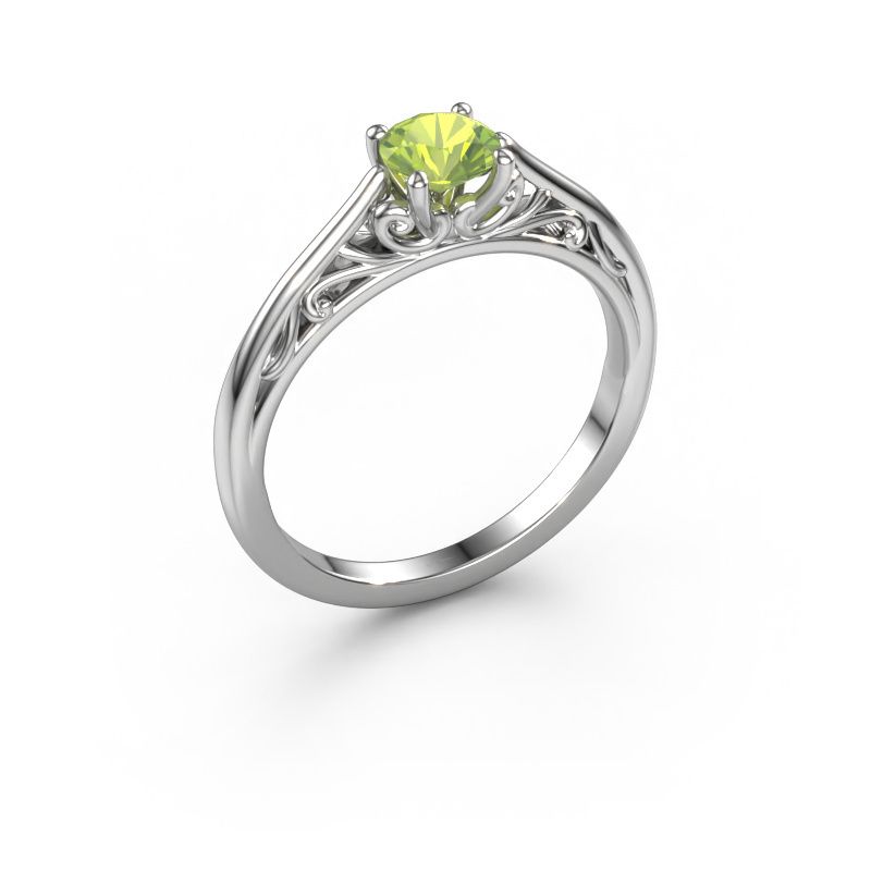 Verlobungsring Shannon rnd 585 Weißgold Peridot 5 mm