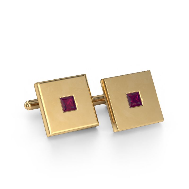 Cufflinks Givanti 585 gold rhodolite 4 mm