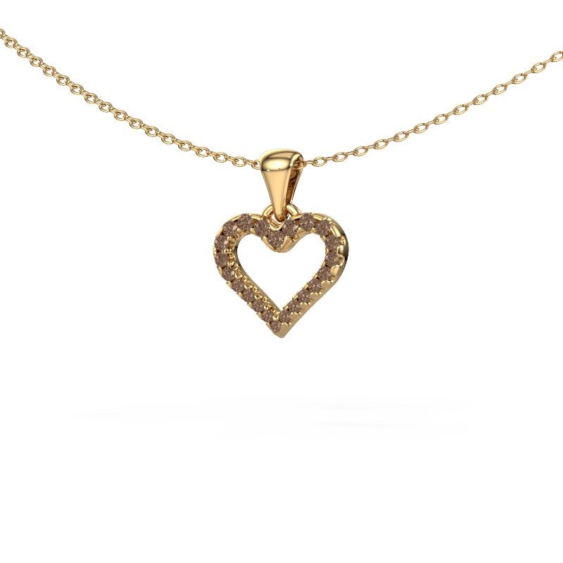 Anhänger Heart 7 585 Gold Braun Diamant 0.178 crt
