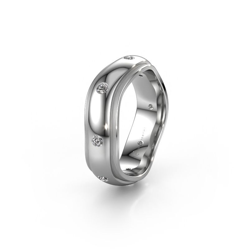 Trouwring WH2051L26DP 950 platina lab-grown diamant ±6x2.4 mm