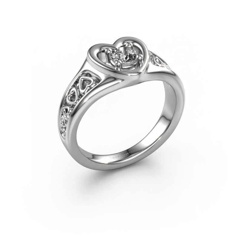 Ring Eura 585 white gold lab grown diamond 0.25 crt