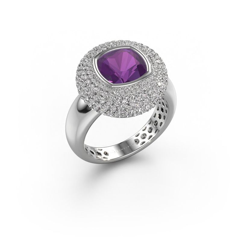 Ring Keshia 950 platinum amethyst 8 mm