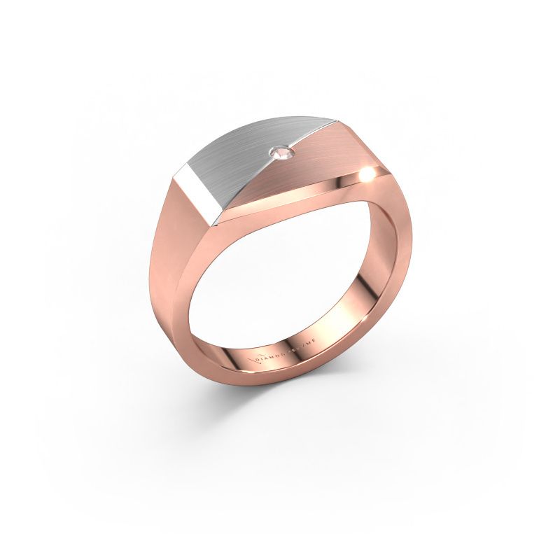 Bague pour homme Joe 5 585 or rose champagne morganite 2 mm