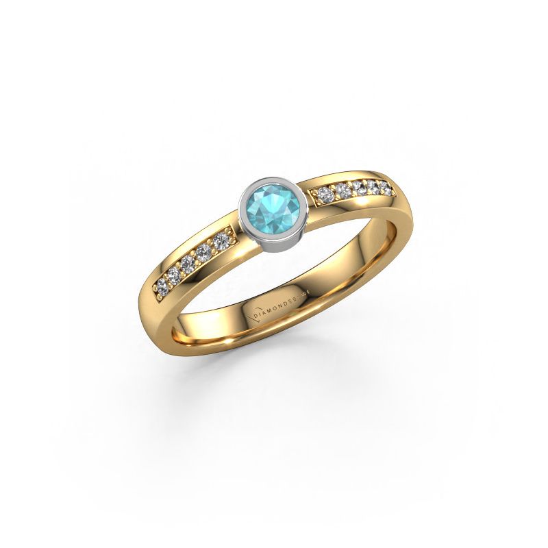 Ring Ise 2 585 gold blue topaz 4 mm