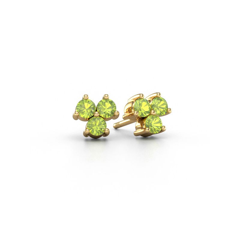 Clous d'oreilles Shirlee 585 or jaune péridot 3 mm