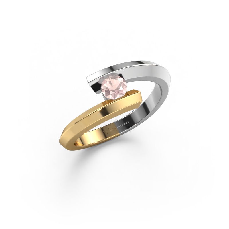 Ring Paulette 585 white gold morganite champagne 3.4 mm