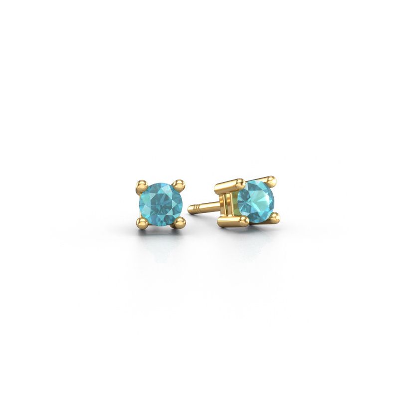 Ohrsteckers Eline 585 Gold Blau Topas 5 mm