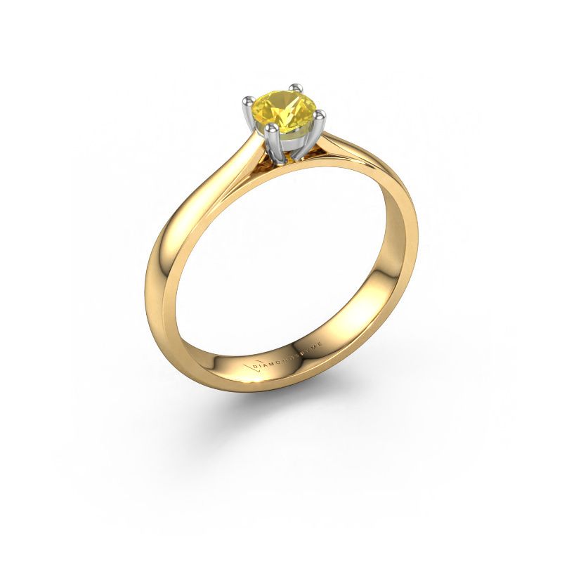 Engagement ring Sam 585 gold yellow sapphire 4.2 mm