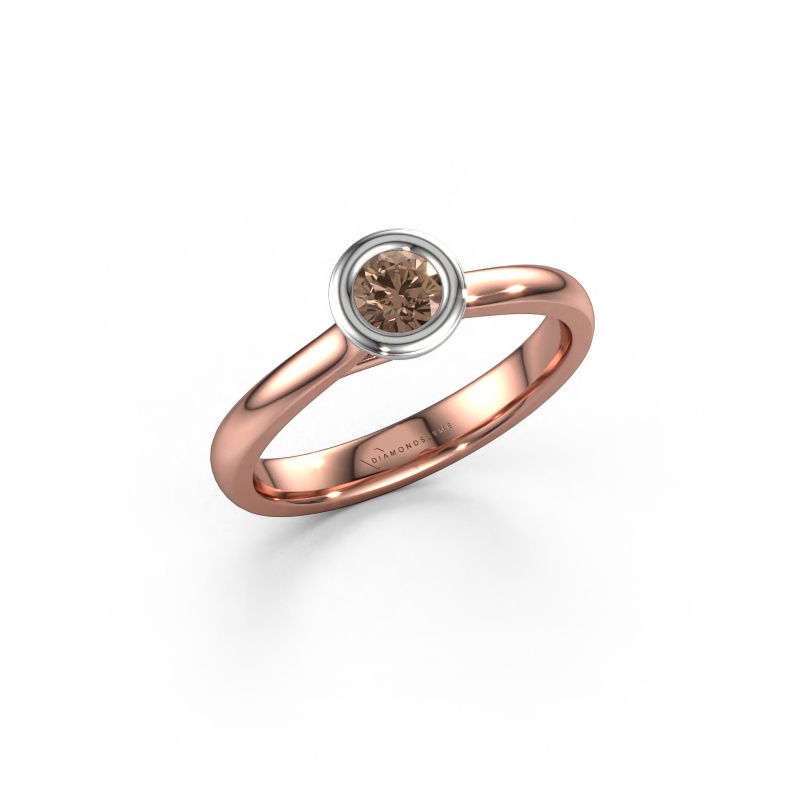 Engagement ring Kaylee 585 rose gold brown diamond 0.25 crt