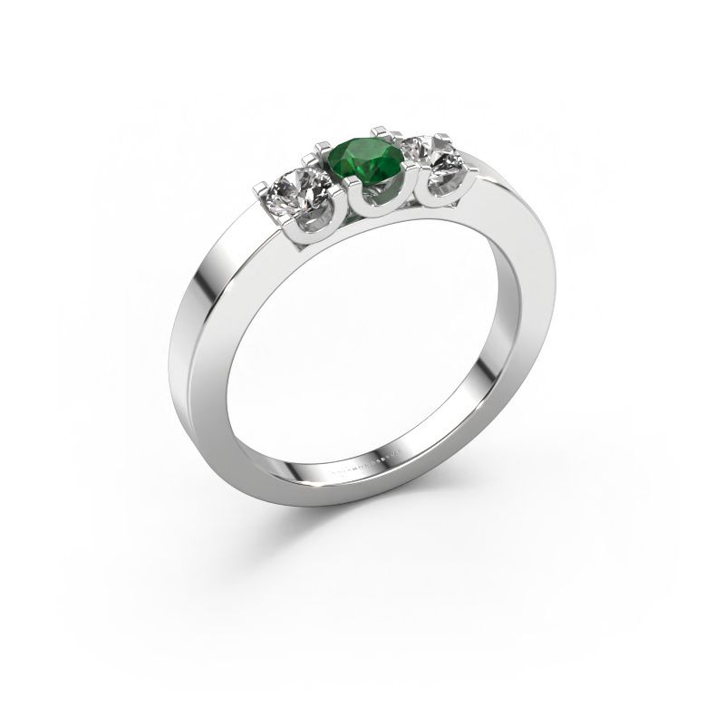 Bague Selina 1 950 platine emeraude 3.7 mm