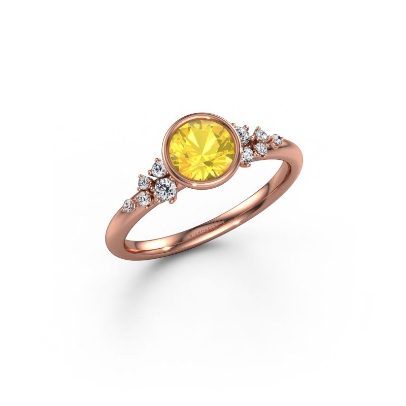 Verlobungsring Aliyah RND 585 Roségold Gelb Saphir 5.7 mm