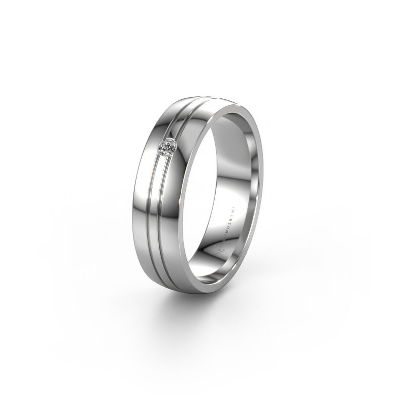 Trouwring WH0420L25X 585 witgoud lab-grown diamant ±5 x 1,5 mm