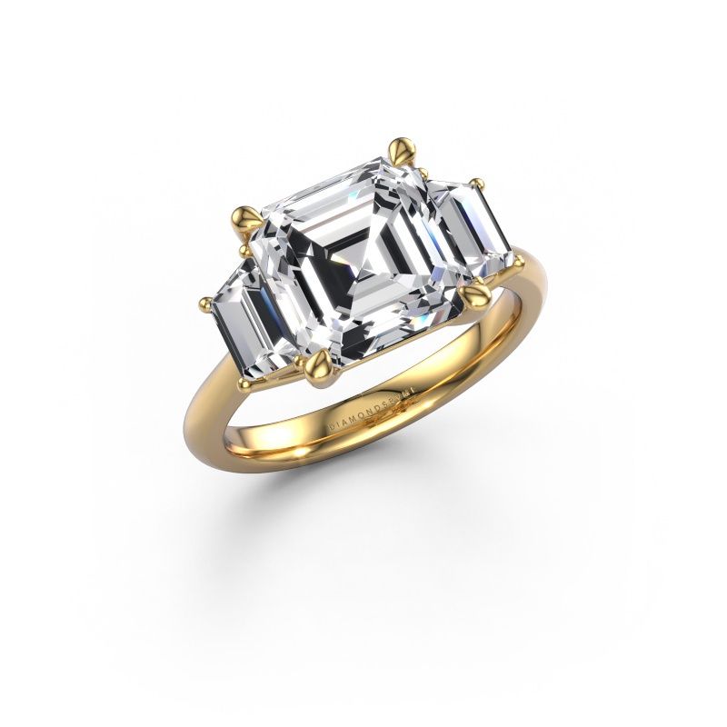 Engagement ring Maggie ASC 585 gold lab grown diamond 4.92 crt