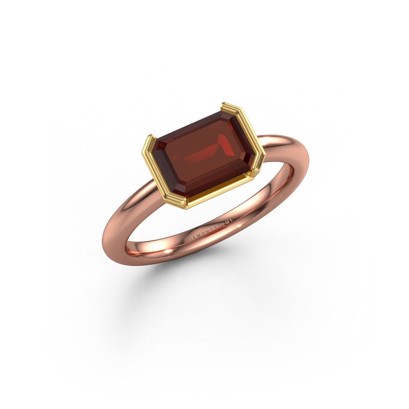 Bague de fiançailles Tayler EME 585 or rose grenat 8x6 mm