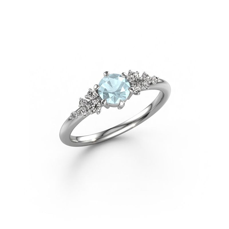 Engagement ring Royce RND 950 platinum aquamarine 5 mm