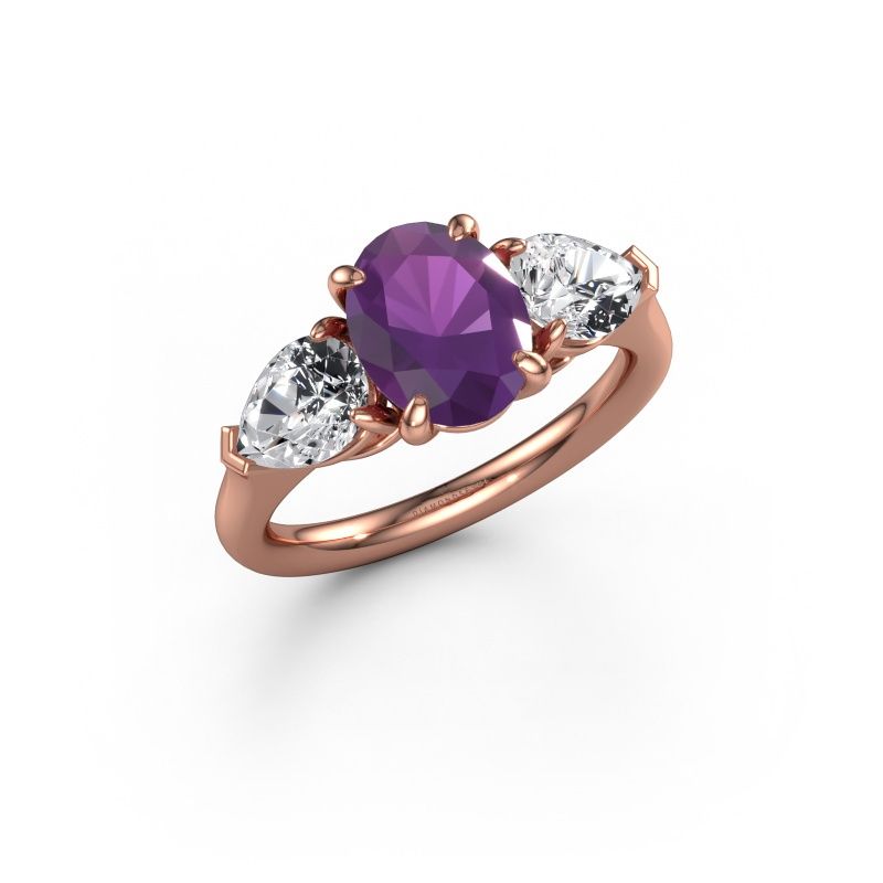 Verlobungsring Carma OVL 585 Roségold Amethyst 9x7 mm