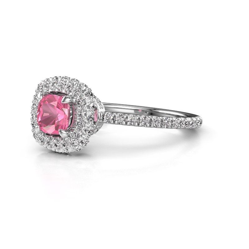 Image of Engagement ring Talitha CUS 585 white gold pink sapphire 5 mm