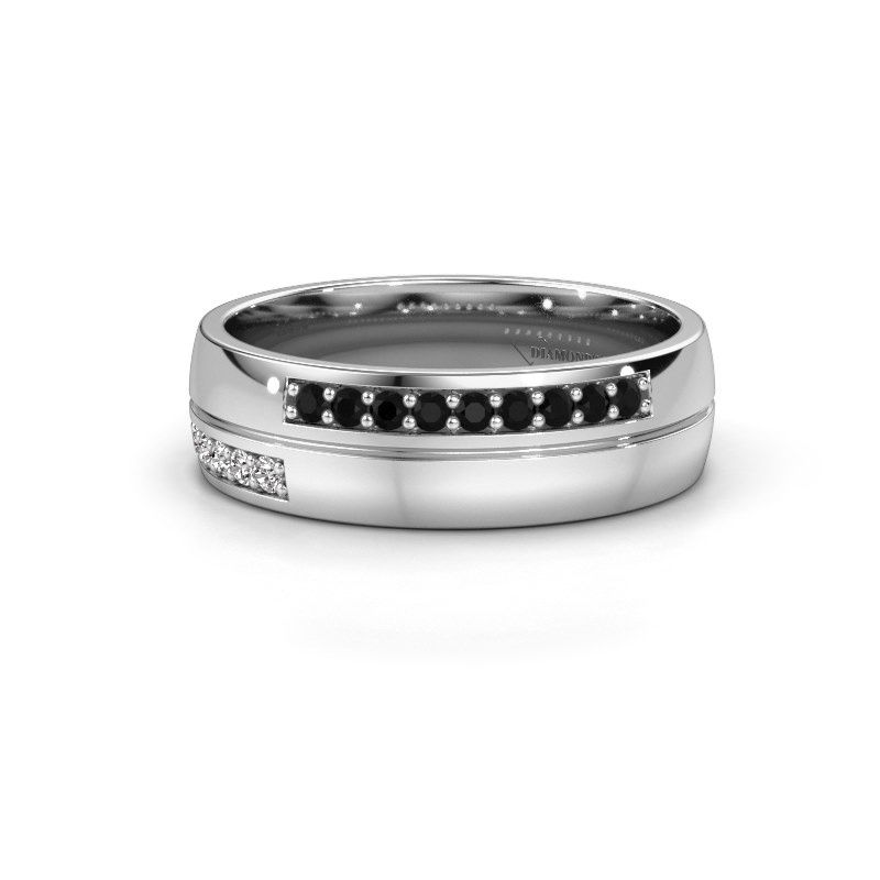 Image of Wedding ring WH0213L26AP<br/>950 platinum ±6x1.7 mm<br/>Black diamond