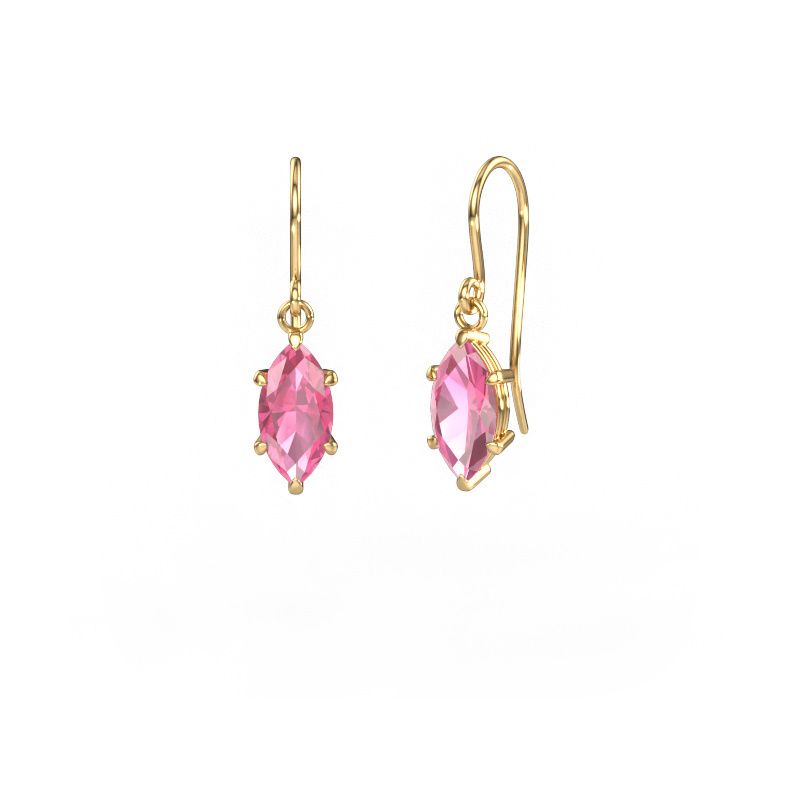 Pendants d'oreilles Laurie MRQ 1 585 or jaune saphir rose 10x5 mm
