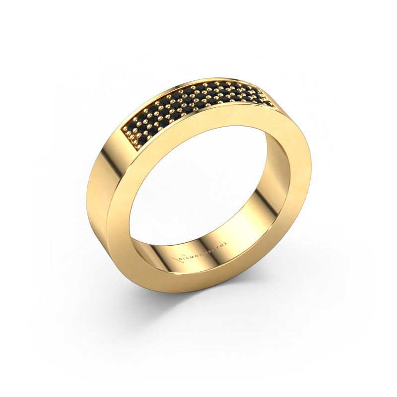 Bague Lindsey 1 585 or jaune diamant noir 0.28 crt