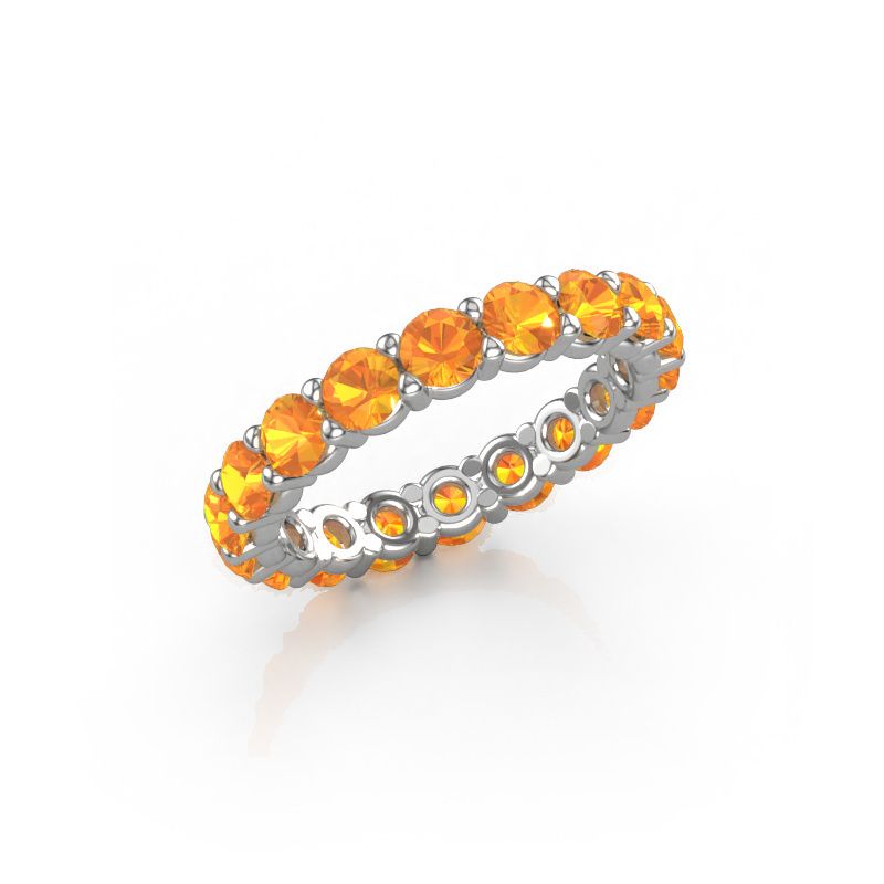 Ring Heddy rnd 3.4 585 white gold citrin 3.4 mm