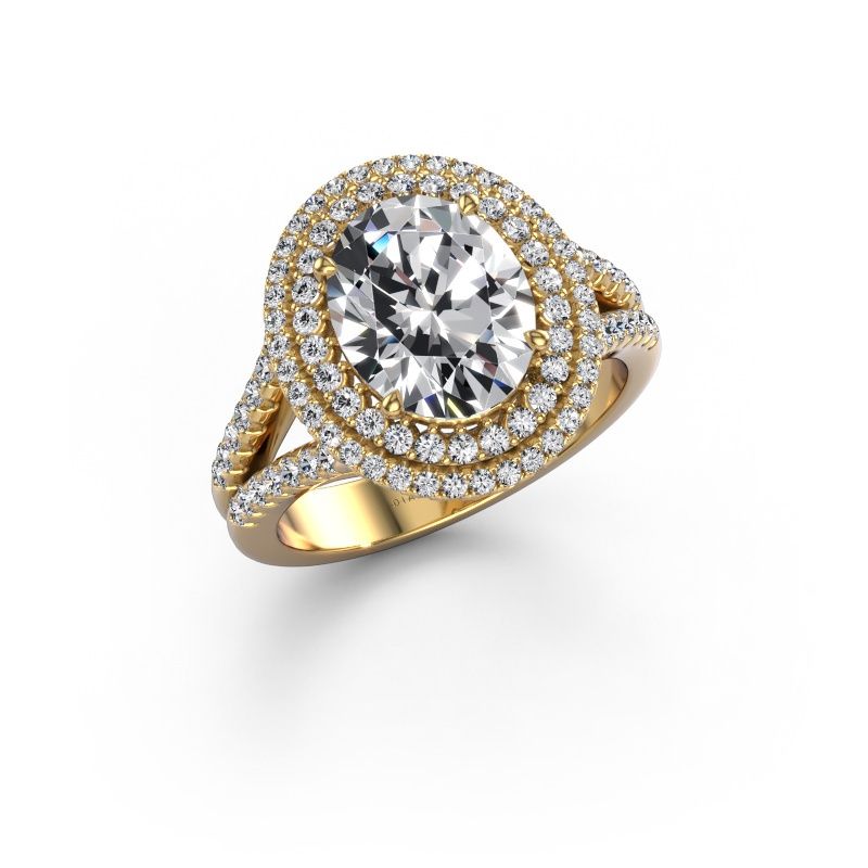 Engagement ring Elvie OVL 585 gold diamond 3.295 crt