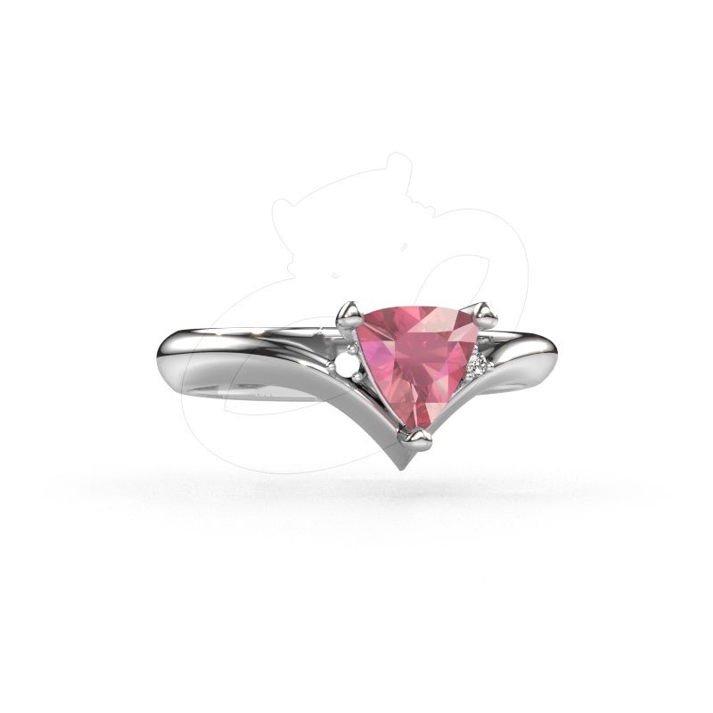 Anillo Arlette 950 platino turmalina rosa 7 mm