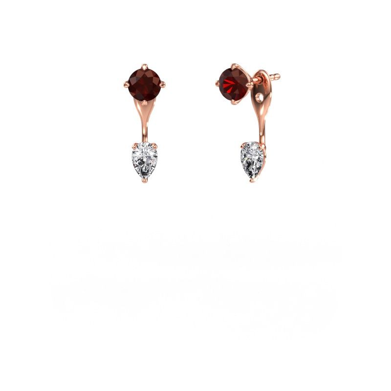 Ohrhänger Kate RND-PER 585 Roségold Granat 5 mm