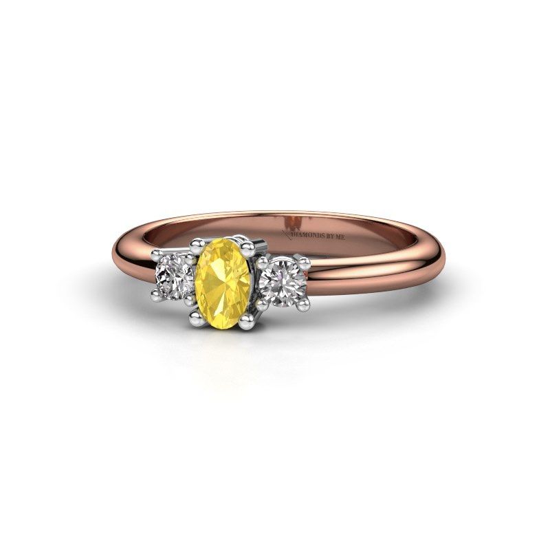 Image de Bague de fiançailles Karie<br/>585 or rose<br/>Saphir jaune 5x3 mm