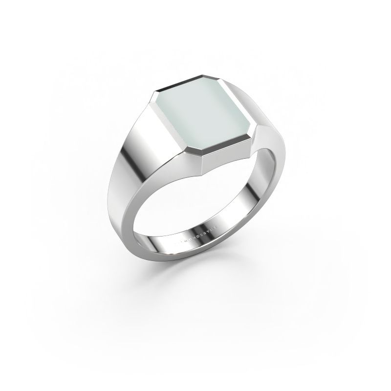 Bague pinky Lars 1 950 platine nicolo verte 10x8 mm