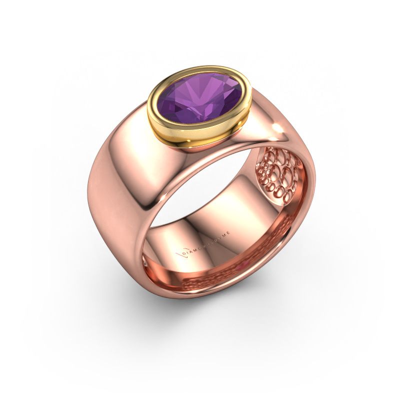 Ring Anouschka 585 rose gold amethyst 8x6 mm